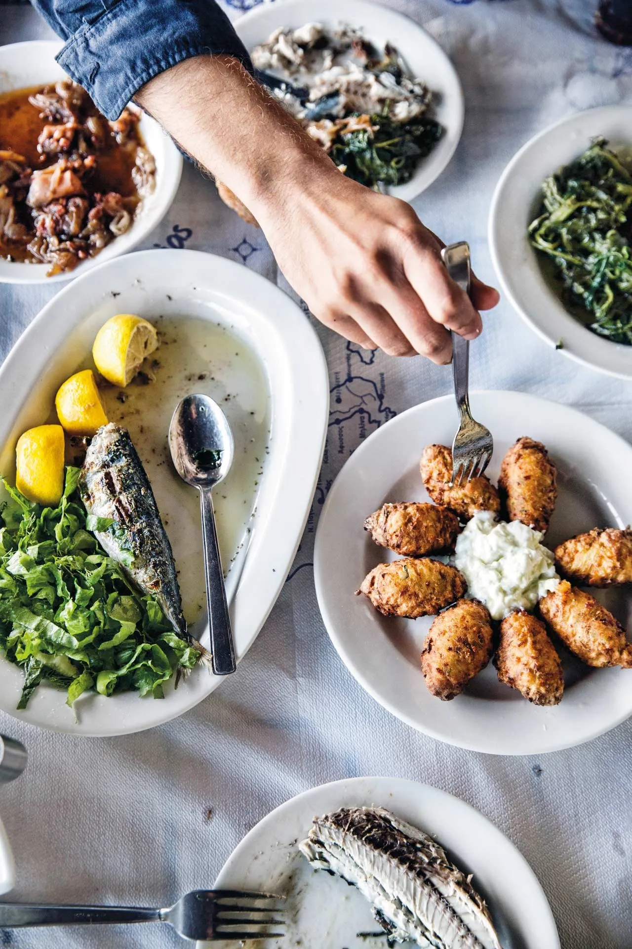 Traditional Pelion taverna with mezedes and local wine